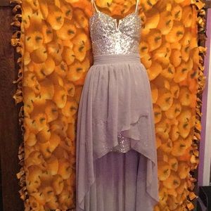 High low Sequin Prom Formal dress.